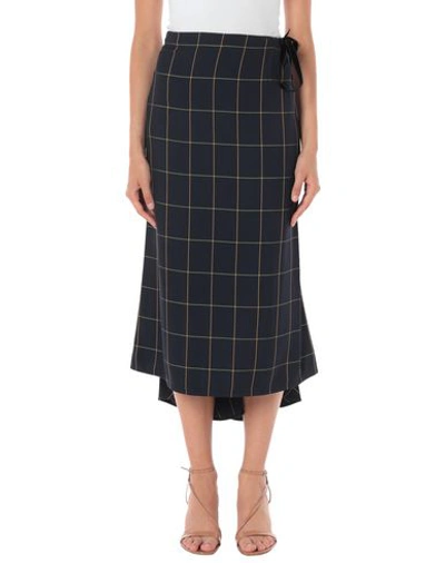 Shop Mcq By Alexander Mcqueen Mcq Alexander Mcqueen Woman Midi Skirt Midnight Blue Size 8 Viscose, Acetate