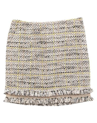 Shop Patrizia Pepe Woman Mini Skirt Beige Size 6 Cotton, Polyester, Polyamide, Synthetic Fibers, Metallic