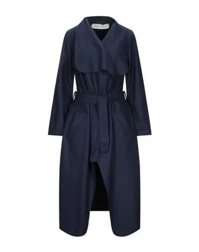 Shop Soho De Luxe Coat In Dark Blue