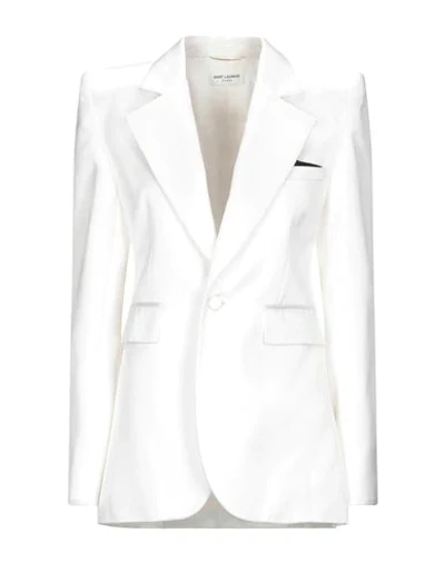 Shop Saint Laurent Suit Jackets In White