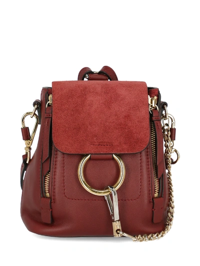 Pre-owned Chloé Faye In Burgundy