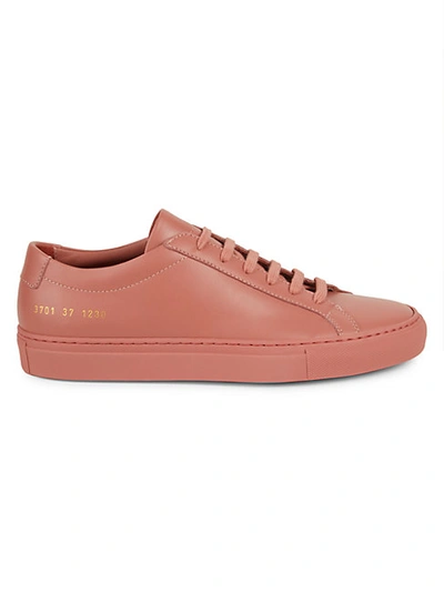 Shop Common Projects Low-top Leather Sneakers In Pink