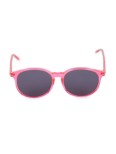 Shop Saint Laurent 52mm Round Sunglasses In Pink
