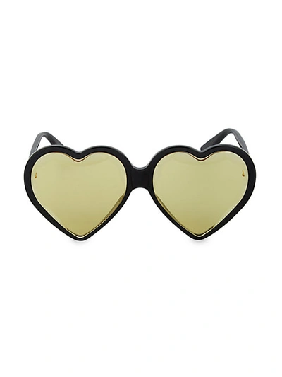 Shop Gucci Novelty 60mm Heart Sunglasses In Black