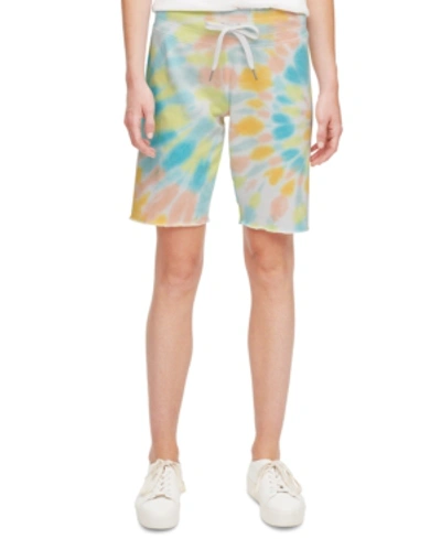 Shop Calvin Klein Performance Tie-dyed Bermuda Shorts In Carnaby Crystal Blue