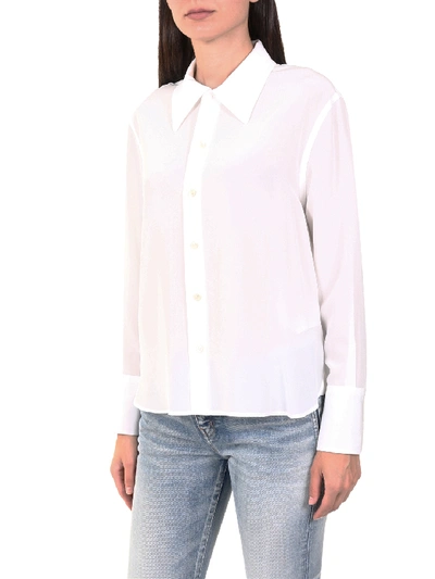 Shop Saint Laurent Silk Shirt In White