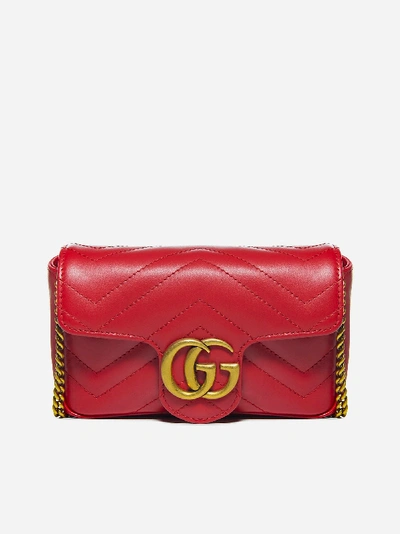 Shop Gucci Borsa Super Mini Gg Marmont In Pelle Matelasse'