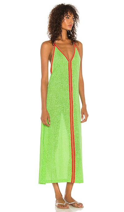 Shop Pitusa Inca Cheetah Sundress In Lime