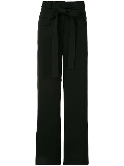 Shop Dion Lee Belted High-waisted Trousers In Black