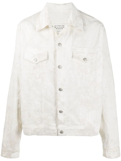 Shop Maison Margiela Washed-effect Denim Jacket In White