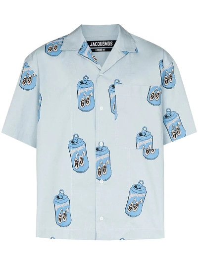 Shop Jacquemus Can-print Shirt In Blue