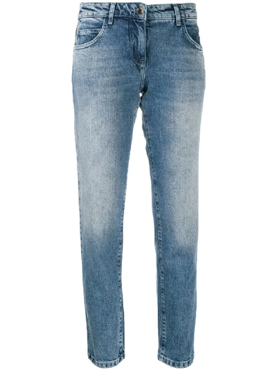 Shop Patrizia Pepe Stonewashed Straight Jeans In Blue