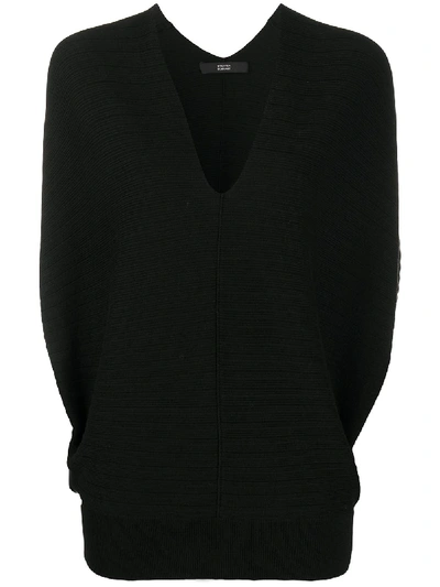 Shop Steffen Schraut Ribbed Cocoon Sweater In Black