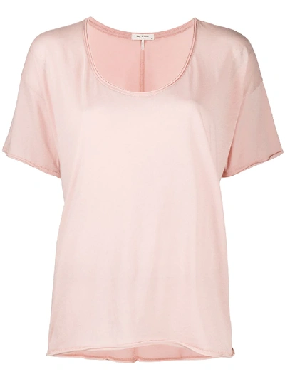 Shop Rag & Bone Plain Scoop Neck T-shirt In Pink
