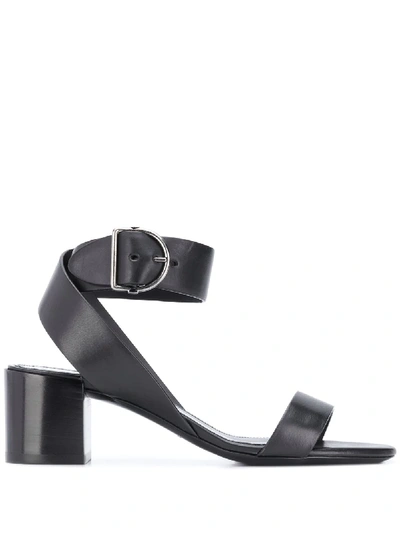 Shop Saint Laurent 55mm Block Heel Sandals In Black