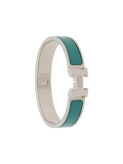 Pre-owned Hermes  Clic Clac H Narrow Bracelet In Blue