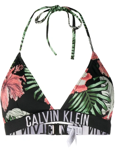 Calvin Klein Intense Power Triangle Bikini Top In Black