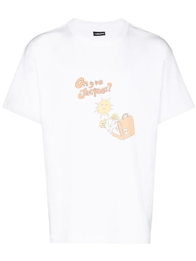 Shop Jacquemus On Y Va Jacques Printed T-shirt In White