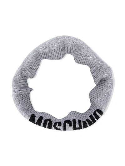 Shop Moschino Logo Snood In Grey