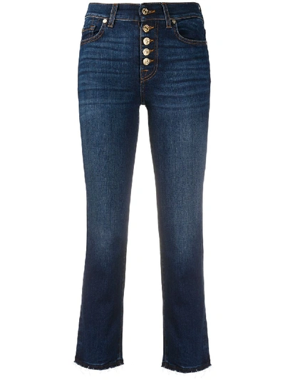 Shop 7 For All Mankind High-rise Slim-fit Jeans In Blue