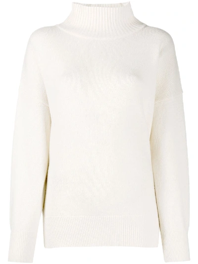 Shop Roberto Collina Split-hem Roll-neck Sweater In White