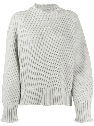 Pre-owned Jil Sander Chunky Knit Oversized Wool Jumper In Grey