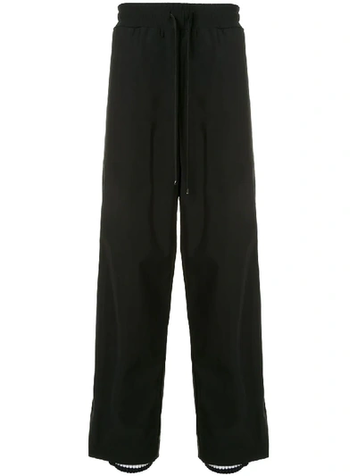 Shop Miharayasuhiro Press-stud Wide-leg Trousers In Black
