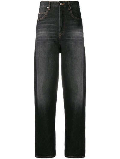 Shop Isabel Marant Étoile High-waisted Tapered Jeans In Black