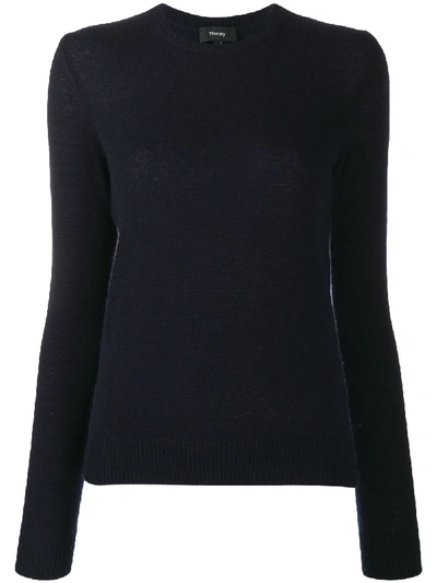 Shop Theory Fitted Cashmere Pullover In Blue
