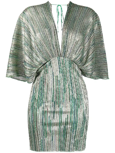 Shop Rotate Birger Christensen Cocoon-sleeve Mini Dress In Green
