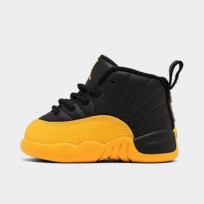 Shop Nike Kids' Toddler Air Jordan Retro 12 Basketball Shoes In Yellow/black