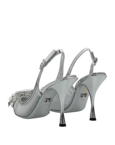 Shop Dolce & Gabbana Woman Pumps Silver Size 5.5 Calfskin, Polyamide