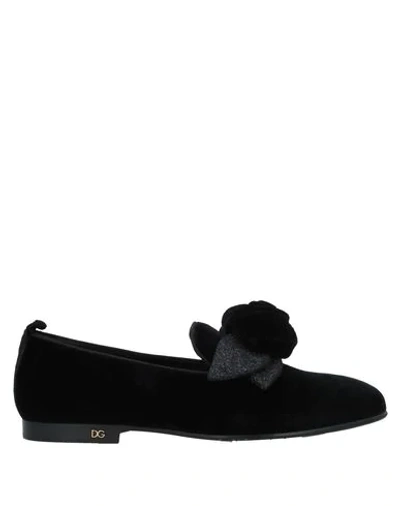 Shop Dolce & Gabbana Woman Loafers Black Size 6.5 Cotton, Viscose, Silk, Elastane