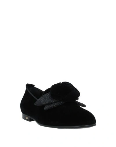 Shop Dolce & Gabbana Woman Loafers Black Size 6.5 Cotton, Viscose, Silk, Elastane