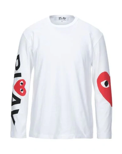 Shop Comme Des Garçons Play Man T-shirt White Size S Cotton