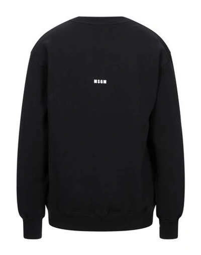 Shop Msgm Man Sweatshirt Black Size Xs Cotton