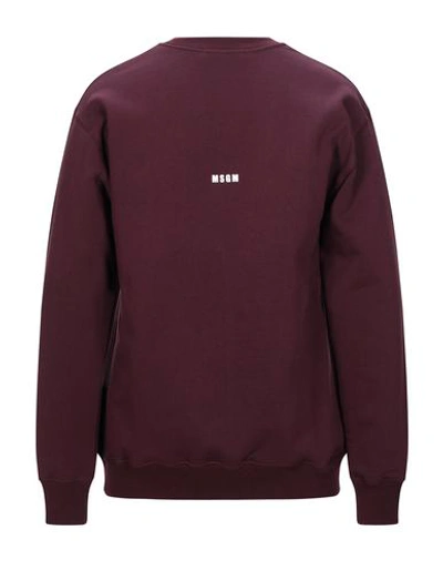 Shop Msgm Man Sweatshirt Garnet Size Xs Cotton In Red
