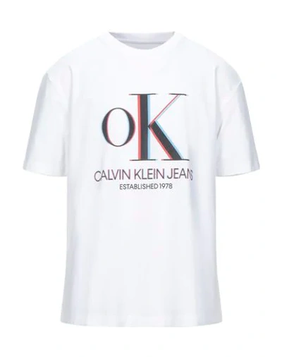 Shop Calvin Klein Jeans Est.1978 Calvin Klein Jeans Man T-shirt White Size S Cotton