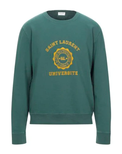 Shop Saint Laurent Sweatshirts In Green