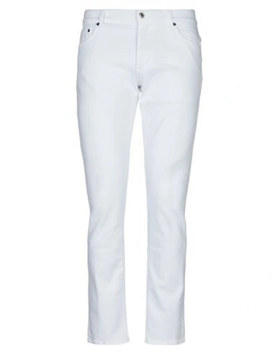 Shop Aglini Man Pants White Size 35 Cotton, Elastane
