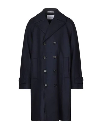 Shop Aglini Coat In Dark Blue