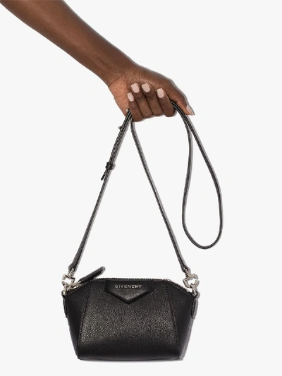 Shop Givenchy Nano Antigona Mini Crossbody Leather Bag In Black