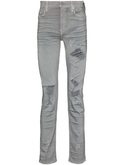 Shop Paige Lennox Distressed Slim Jeans In Grey