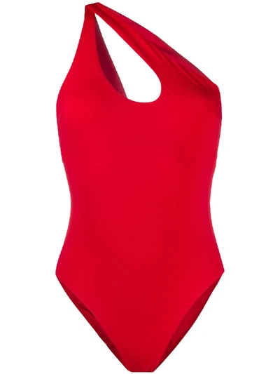 Shop Zimmermann Teardrop Cutout Swimsuit In Red