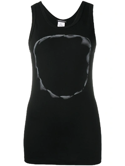 Shop Ann Demeulemeester Abstract-print Cotton Tank Top In Black