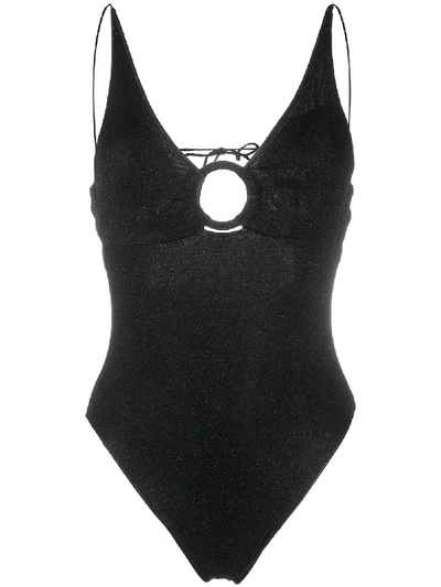 Shop Oseree Lumière Ring Maillot Swimsuit In Black