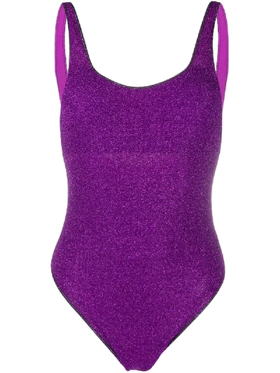 Shop Oseree Lumière Sporty Maillot Swimsuit In Purple