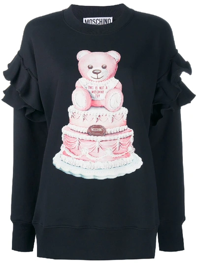 Shop Moschino Teddy Bear-print Sweatshirt In Black