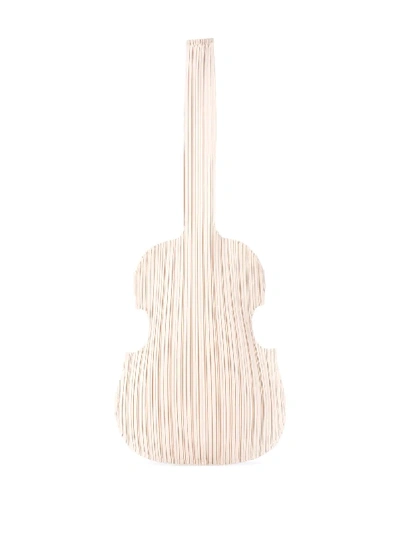 Shop Issey Miyake Pleated Guitar Tote Bag In Neutrals