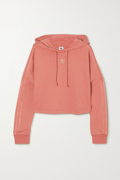 adidas women's cropped french terry hoodie